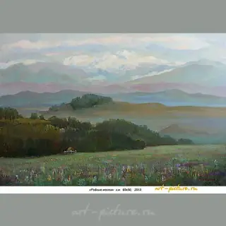 The translation of "Родные места холст, масло" into English is "Native Places, canvas, oil."