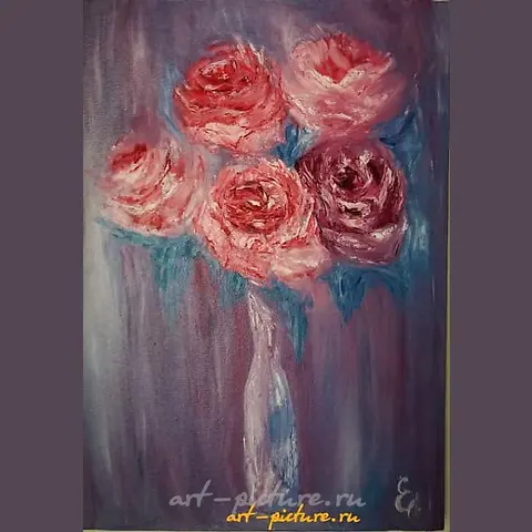 "Roses of the Impressionist, oil on canvas."