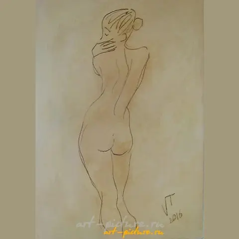 背部素描 油画，纸板