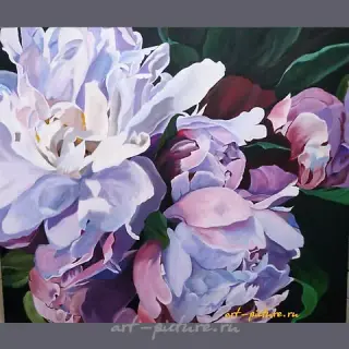 牡丹，丙烯，画布