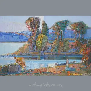 Lake Otolovo. Canvas, oil. 44 x 65 cm.