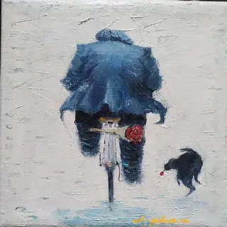 The translation of "На свидание Масло, холст" into English is "On a date: Oil, canvas."