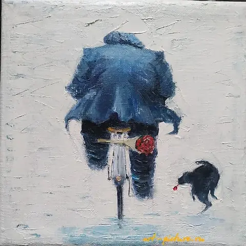 The translation of "На свидание Масло, холст" into English is "On a date: Oil, canvas."