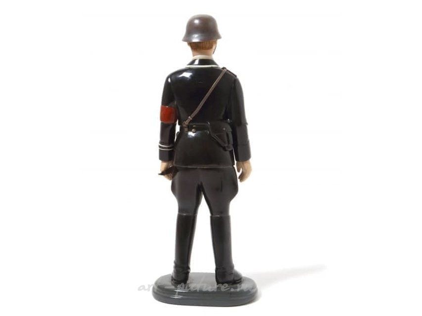Author's sculpture made of stone "German Officer of World War II." Gemstones, details of the equipment - silver.
