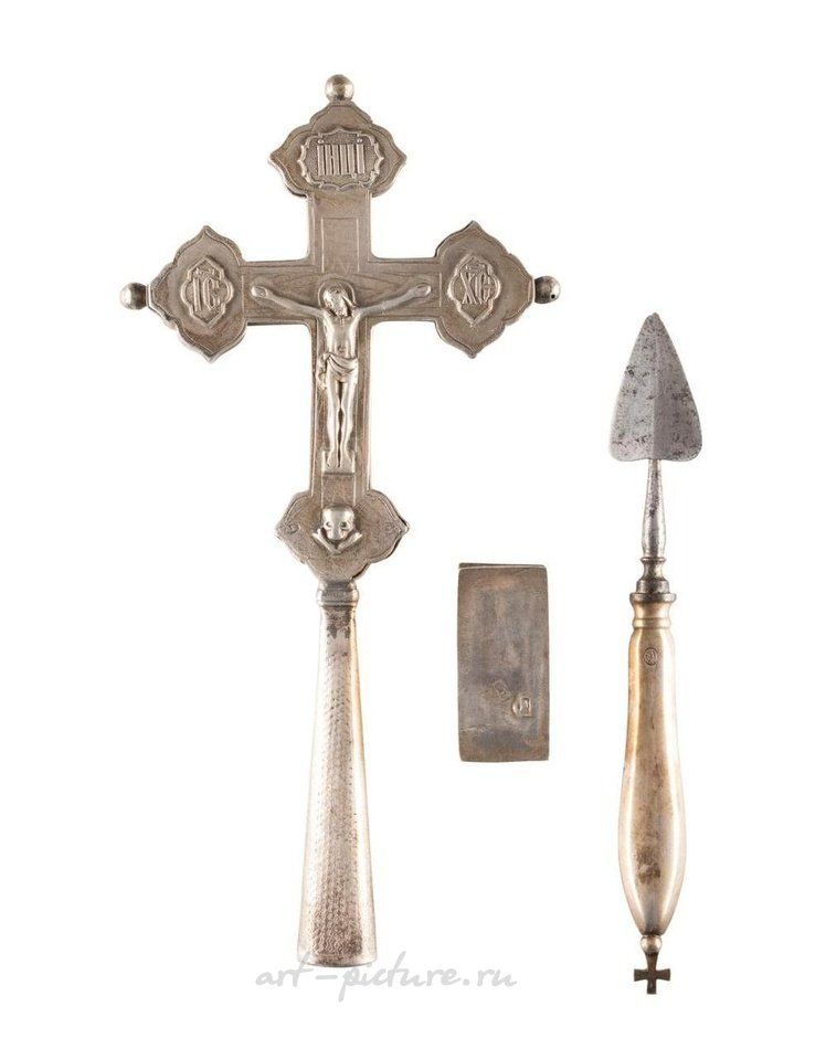 Russian silver , BLESSING CROSS, HOLY LANCE AND GIFT BEARER