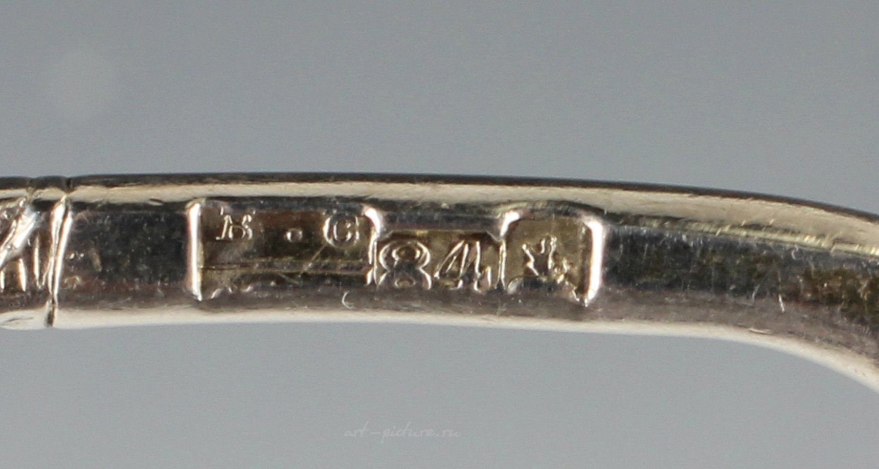 Russian silver , An early 20th century Russian silver spoon, 84 zolotnik, the...