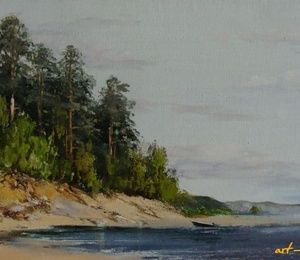 The banks of the River canvas, oil