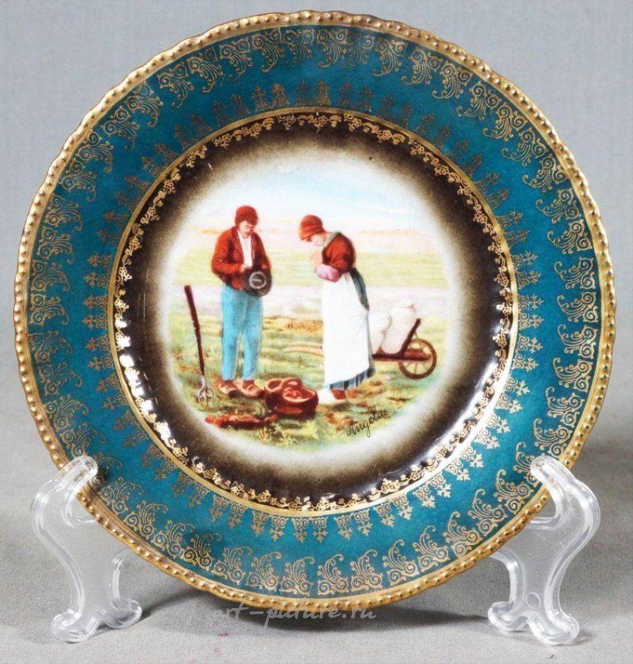 Royal Vienna Porcelain , Royal Vienna Austria The Angelus Harvest Portrait 7