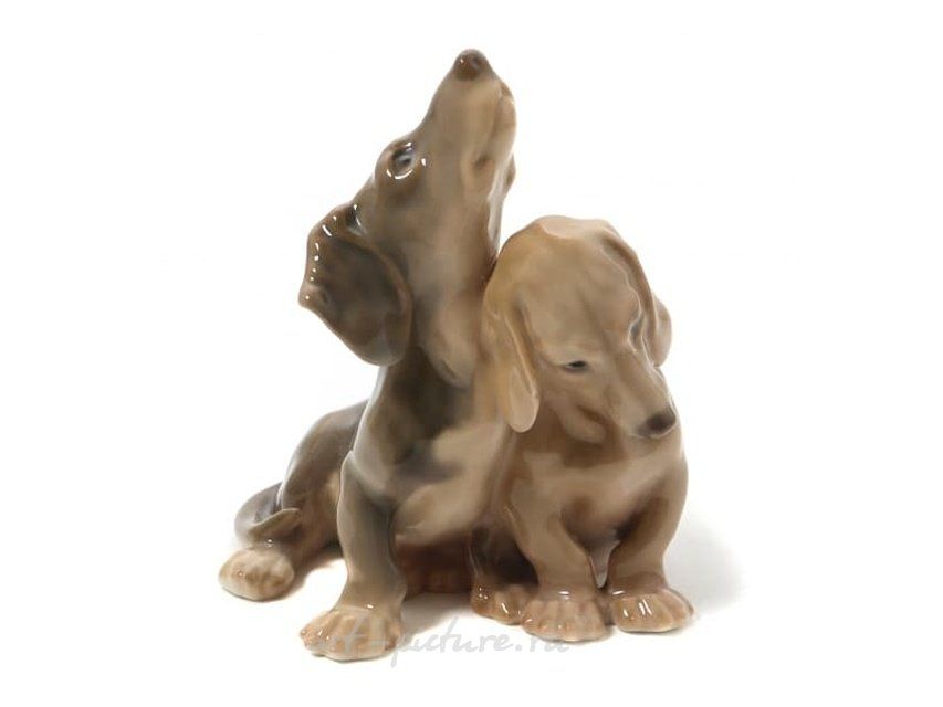 Porcelain figurine (statuette) "Pair of Dachshunds" Bing & Grondahl