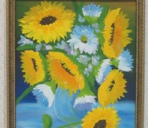 Sunflower canvas, acrylic