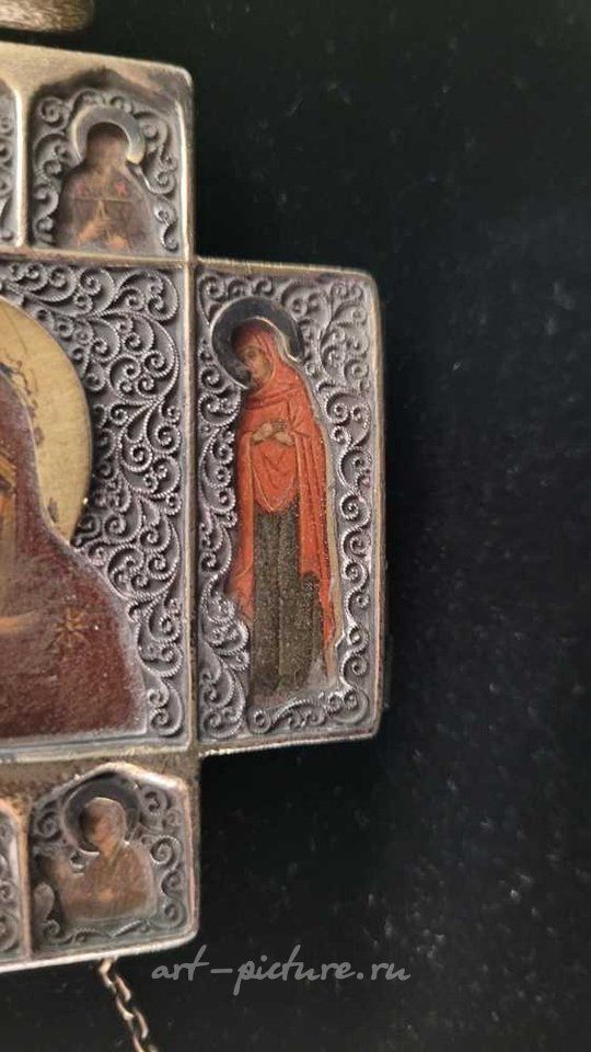 Русское серебро , Русская серебряная золотая подвеска Николая II в стандарте 84 золотника (875 пробы)...