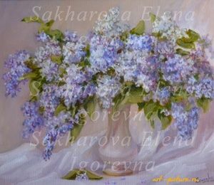 Lilac canvas, oil