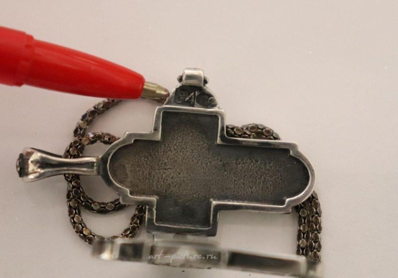 Russian silver , Russian Imperial 84 silver Cross Ladanka, by goldsmith Pavel...