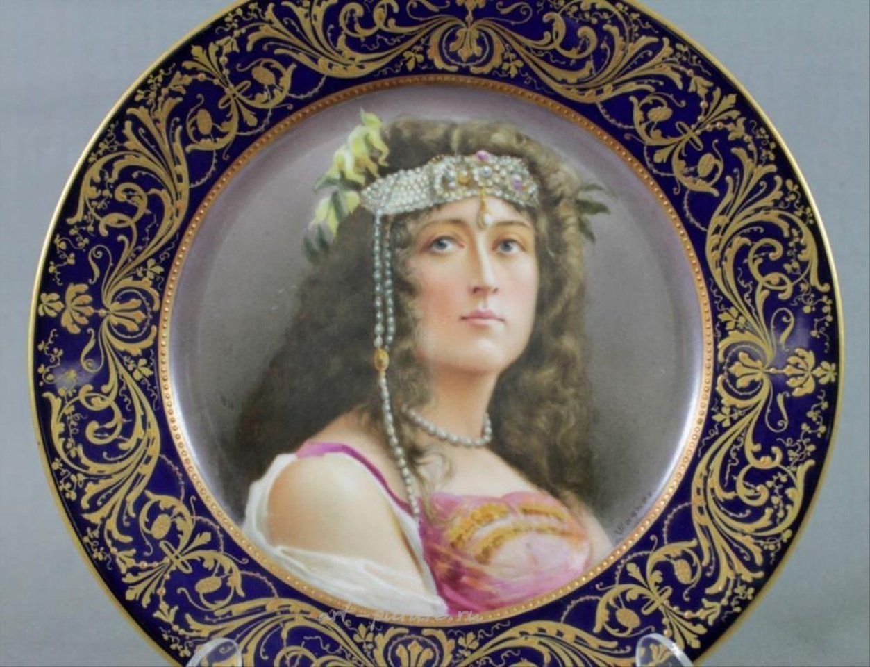 Royal Vienna Porcelain , 19Th C. Royal Vienna Plate Signed Wagner