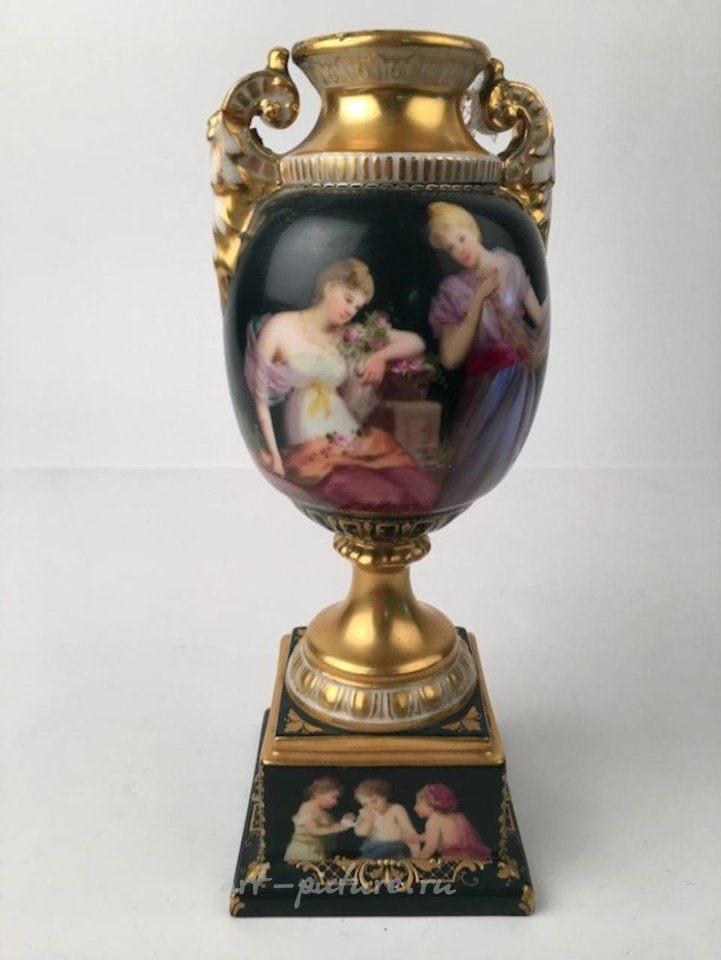 Royal Vienna Porcelain , Royal Vienna hand painted vase.