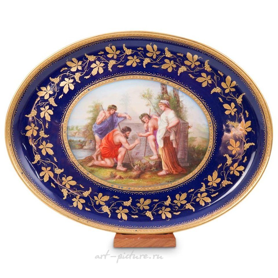 Royal Vienna Porcelain , Antique Royal Vienna Signed Platter