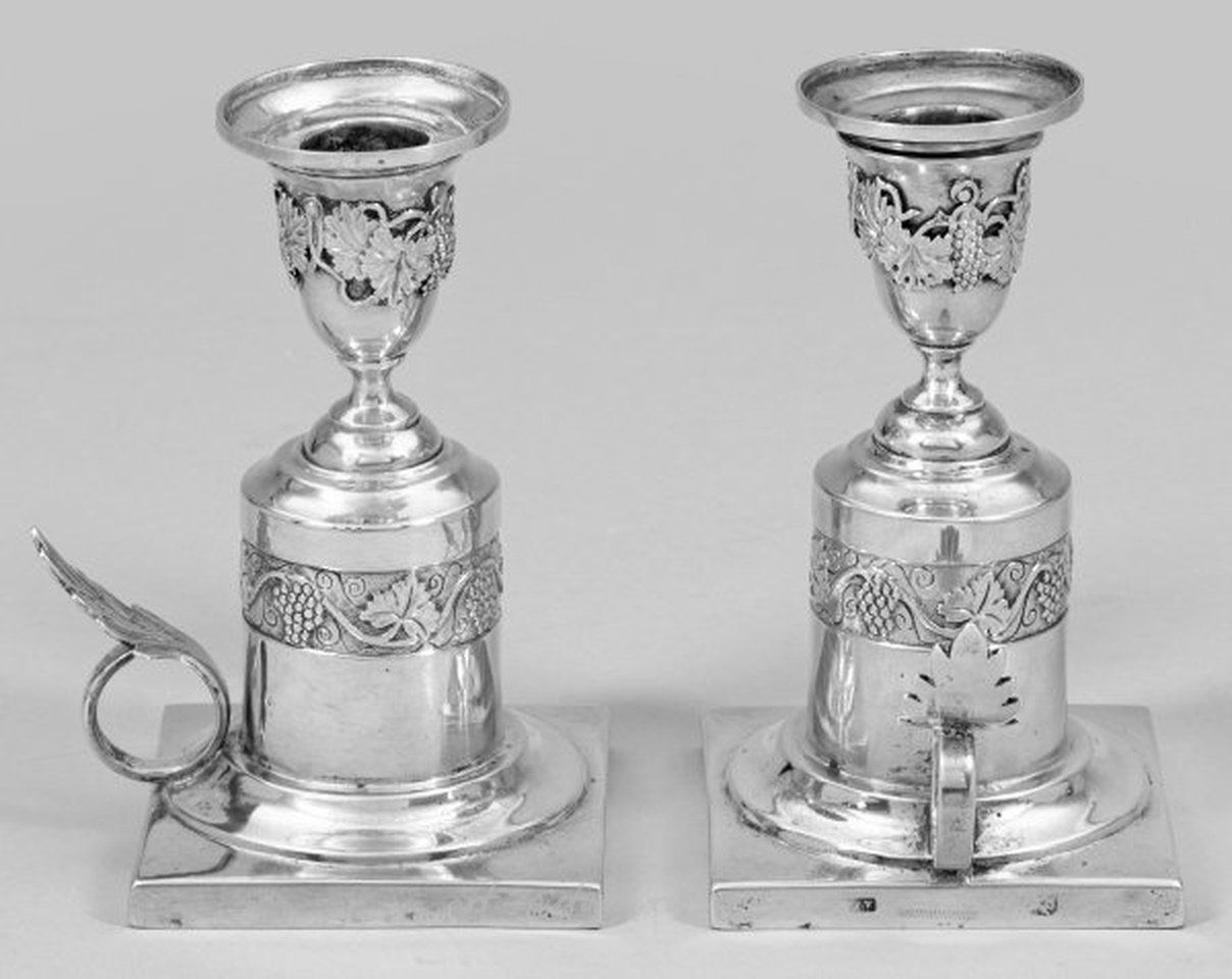 A few rare Biedermeier candle holders.