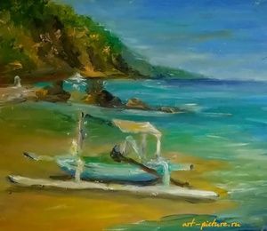 Beach.Bali oil, canvas