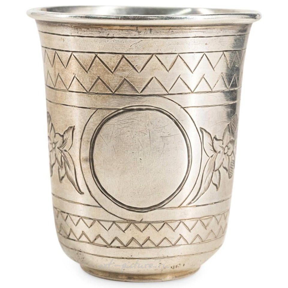 Russian silver , (3 Pc) Russian Silver Kiddush Cups Set