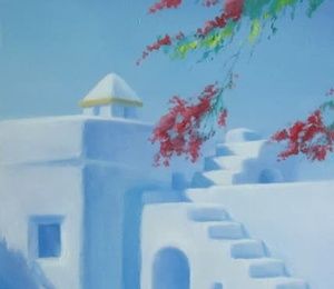 House in Greece oil, canvas