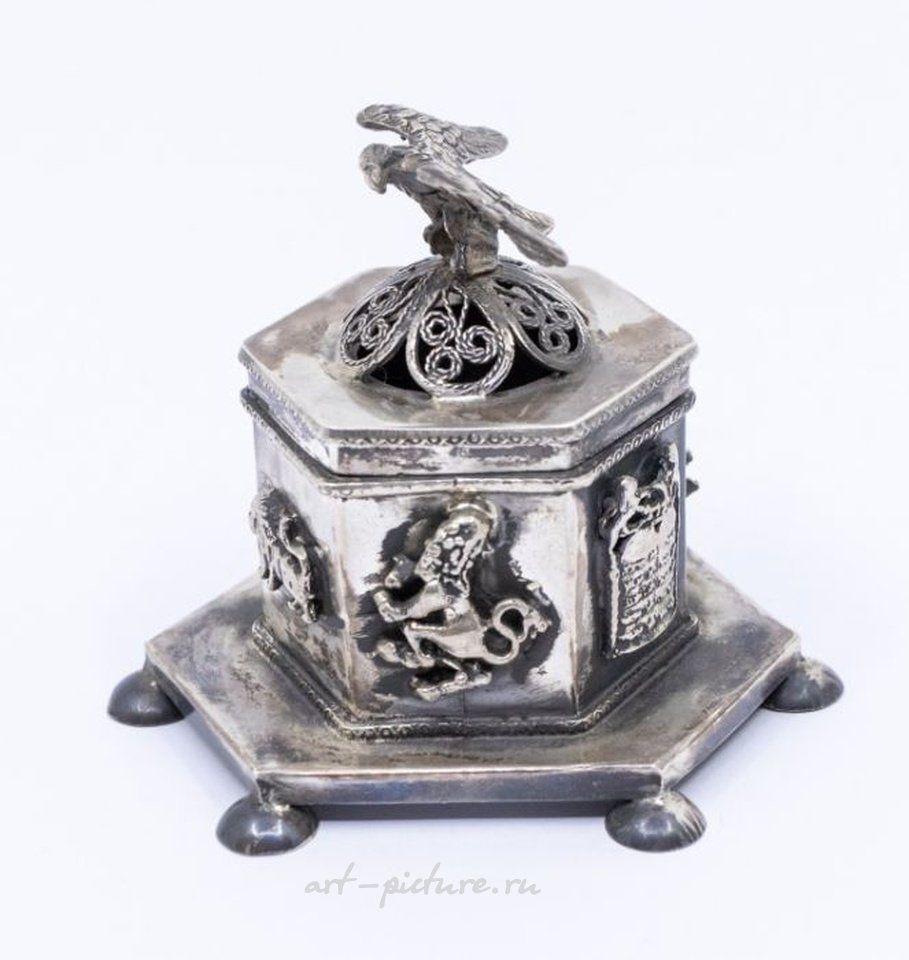 Русское серебро , Русская серебряная шкатулка в стиле Иудаики