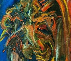 Autumn canvas, tempera