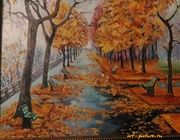 Autumn park oil, canvas