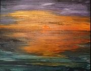 Sunset oil, canvas