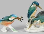 Три Синеголовки: коллекция фарфоровых фигурок зимородка из Тюрингии