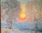 Sunset canvas, oil