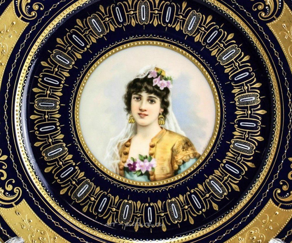 Royal Vienna Porcelain , Royal Vienna Porcelain Portrait Plates, c 1900