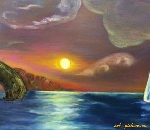 Picture "Cliff" oil on canvas, style of impressionism oil, canvas