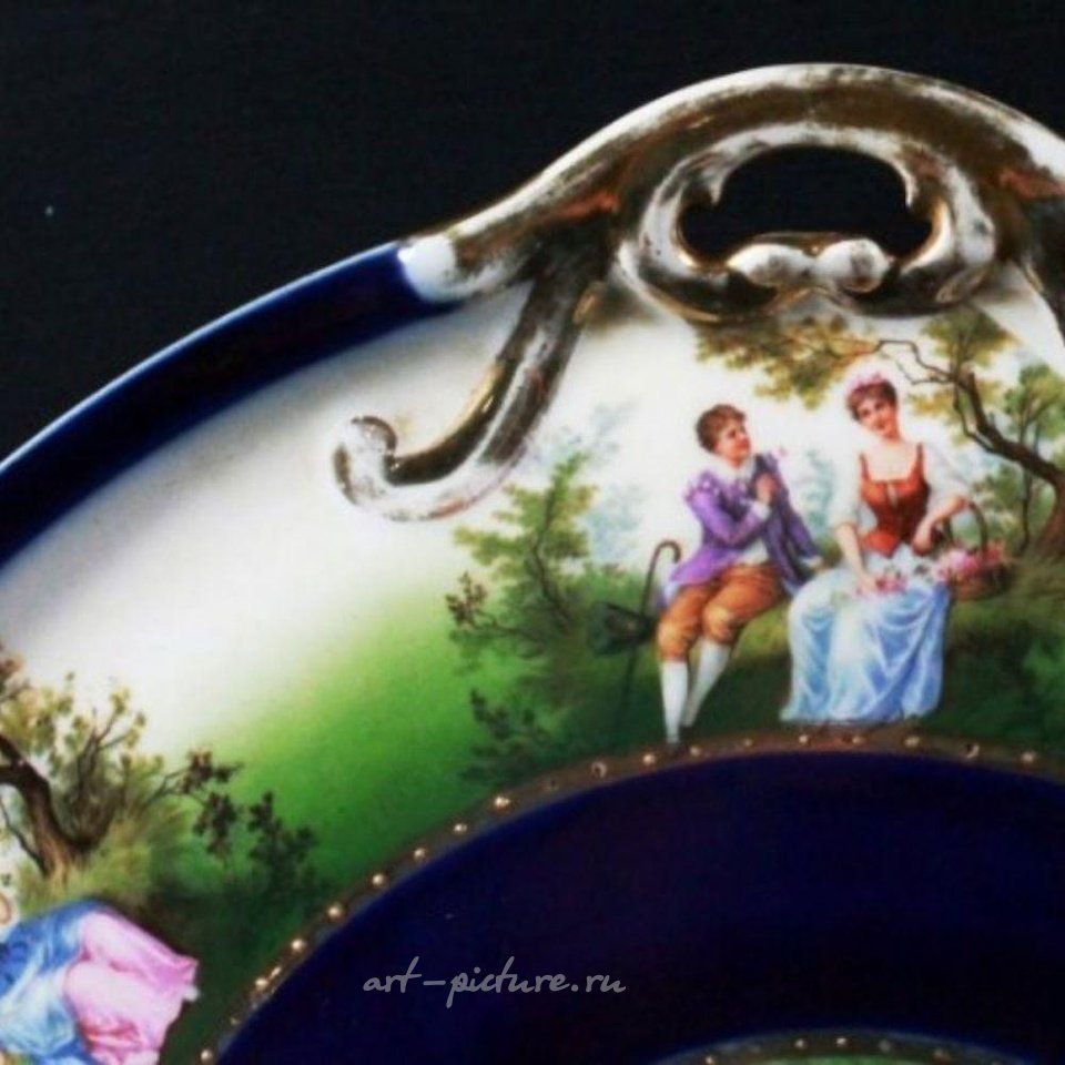 Royal Vienna Porcelain , Royal Vienna Charger Depicting Couples Courting