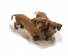 The porcelain figure "Two Dachshunds." Rosenthal