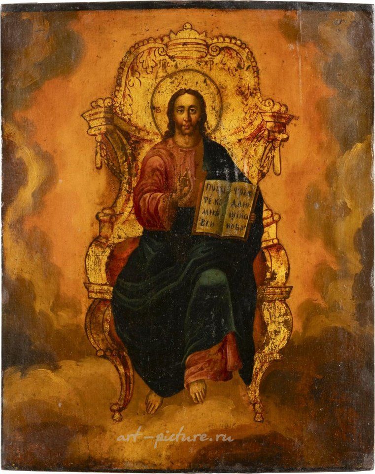 Russian silver , AN ICON SHOWING CHRIST PANTOKRATOR