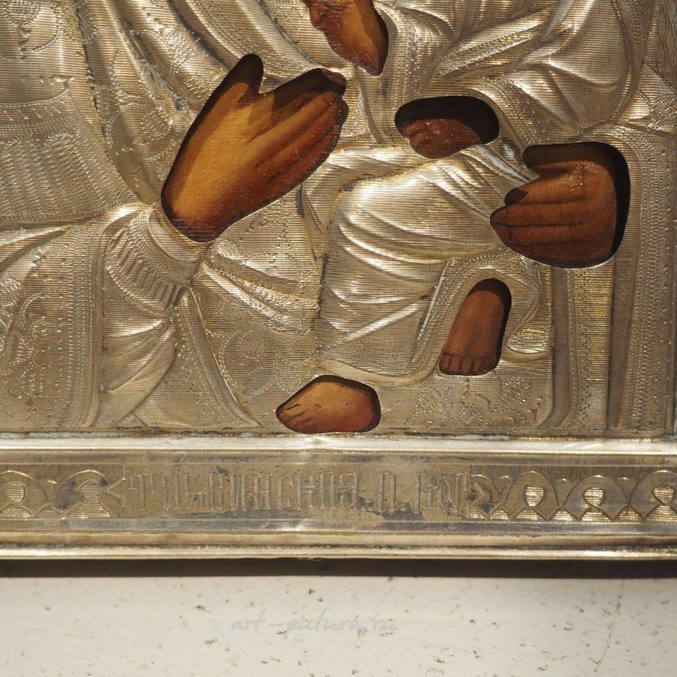 Русское серебро , Русская икона XIX века: Роспись на дереве с серебром