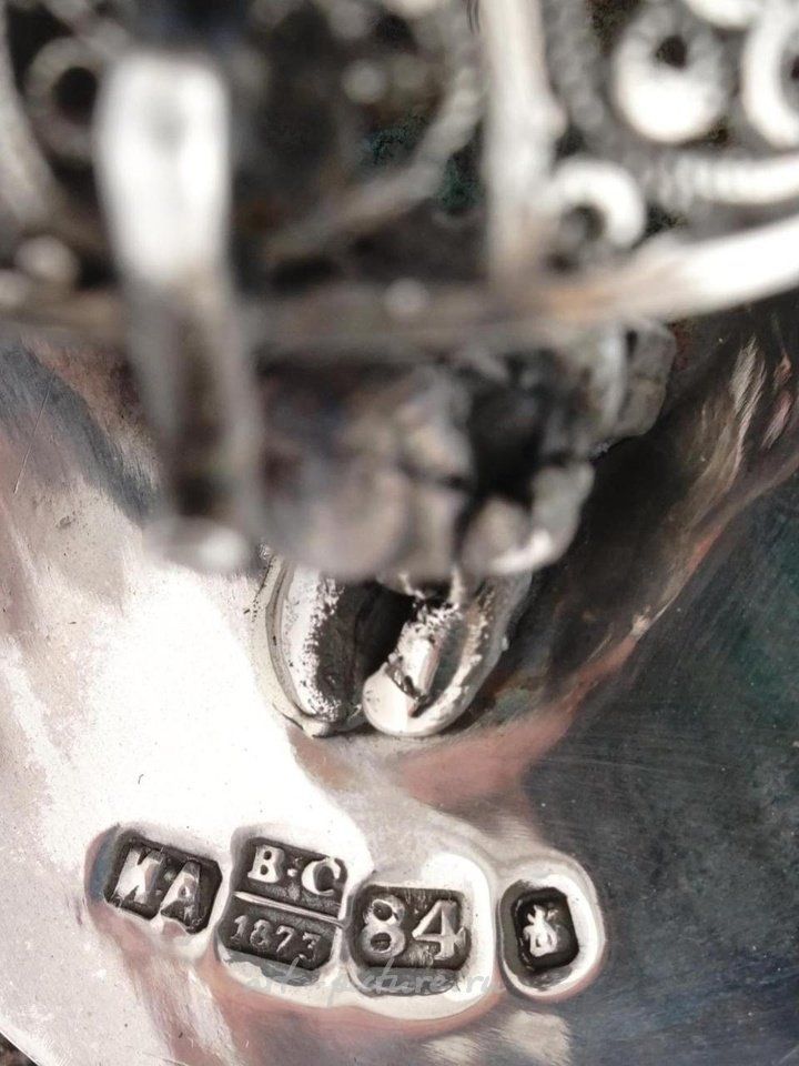 Русское серебро , Шкатулка в виде  яйца из российского императорского серебра