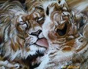 Lions.Devotion oil, canvas