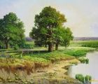 купить Дубы пруда Масло , холст