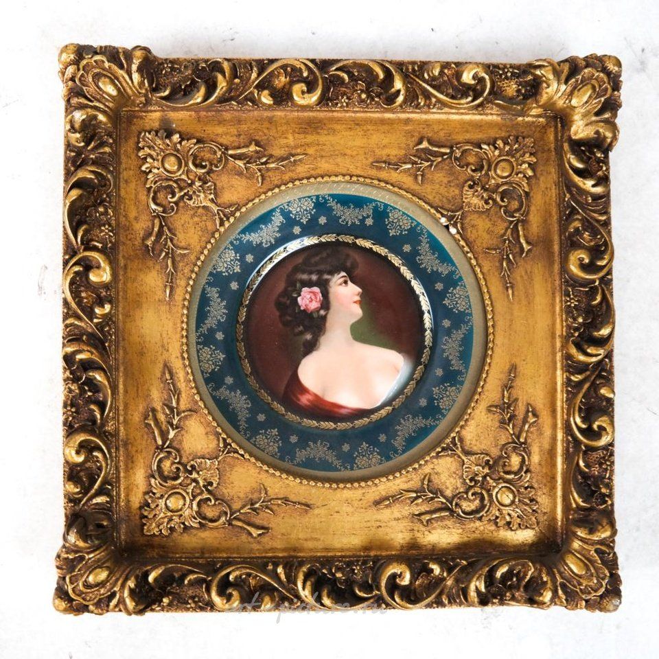 Royal Vienna Porcelain , Royal Vienna Cabinet Portrait Plate, Framed