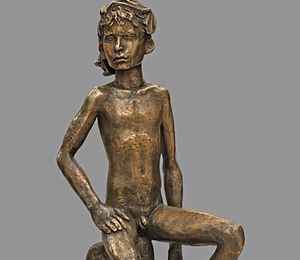 A boy on a stone.1983. Bronze.35x15x13 cm