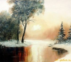 Winter day oil, canvas