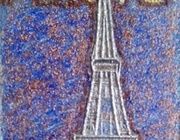 Eiffel Tower (unforgettable Paris).Author's technique, wire collage, wire, varnish, rhinestones, acrylic. Color, decor.