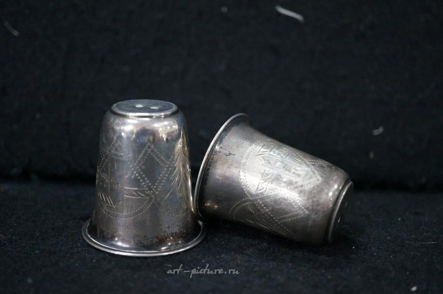 Russian silver , C19th antique Russian silver engraved beaker stamped with ma...