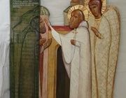 Healing of the blinded bishop Art panel