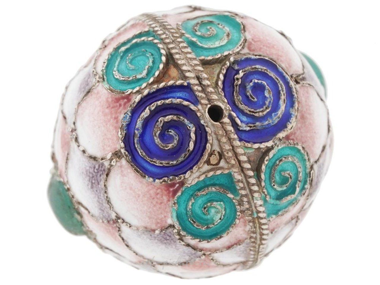 Russian silver , RUSSIAN GILT SILVER CLOISONNE ENAMEL EGG PENDANT