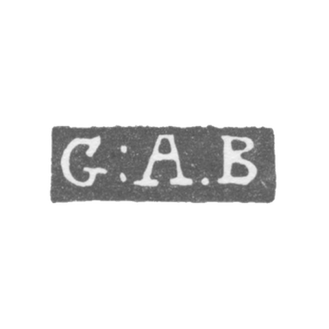 The seal of the master Gustav Abram Bernstrom - Leningrad - initials "G:A.B"