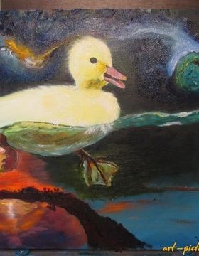 купить уточка масло, холст