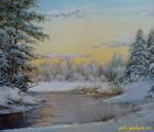 Статуэтка Frozen river oil, canvas