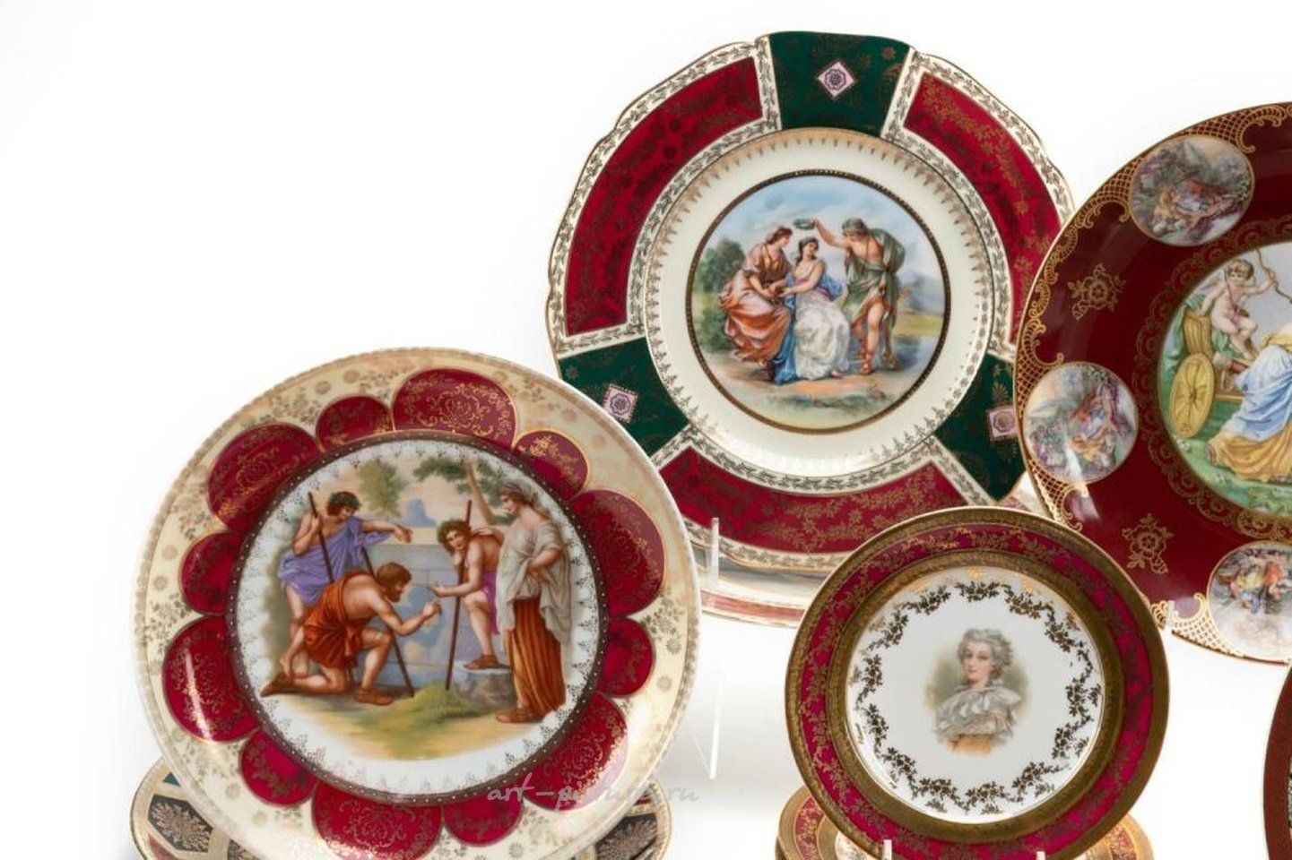 Royal Vienna Porcelain , ASST. OF ROYAL VIENNA STYLE CABINET PLATES, 42PC